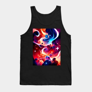 Heavenly Stars Dream - Fluid Abstract Pattern Tank Top